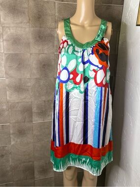 Vertigo Paris Multi-Color Floral & Stripe Midi Dress